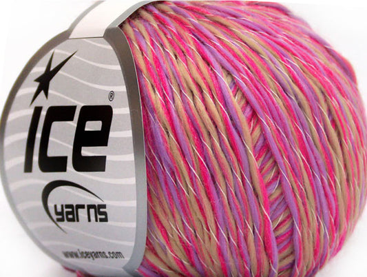 Lot of 8 Skeins ICE SALE PLAIN Hand Knitting Yarn Lilac Camel Fuchsia