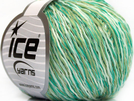 Lot of 8 Skeins ICE SALE PLAIN Hand Knitting Yarn Green Shades White