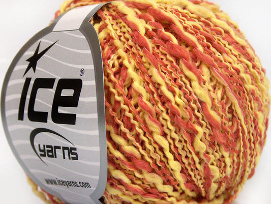 Lot of 8 Skeins ICE ANTONIO Hand Knitting Yarn Salmon Yellow