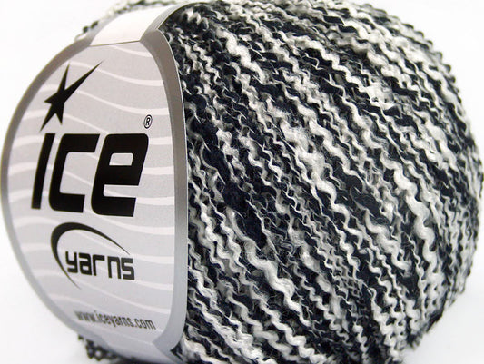 Lot of 8 Skeins ICE ANTONIO Hand Knitting Yarn White Black