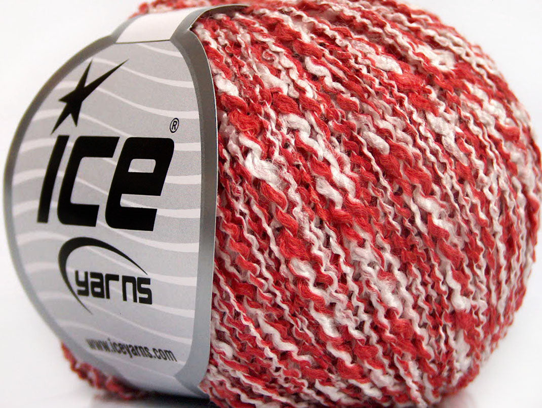 Lot of 8 Skeins ICE ANTONIO Hand Knitting Yarn Red White