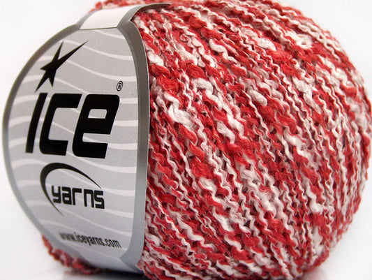 Lot of 8 Skeins ICE ANTONIO Hand Knitting Yarn Red White