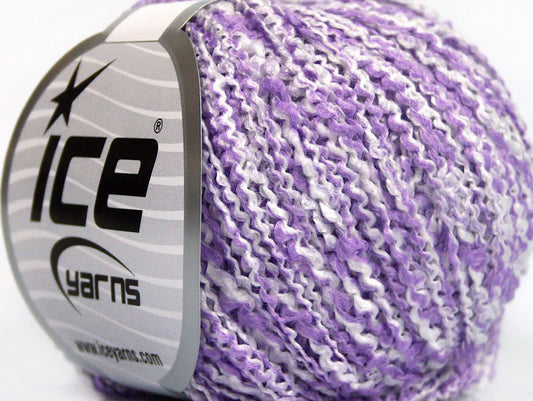 Lot of 8 Skeins ICE ANTONIO Hand Knitting Yarn Lilac White