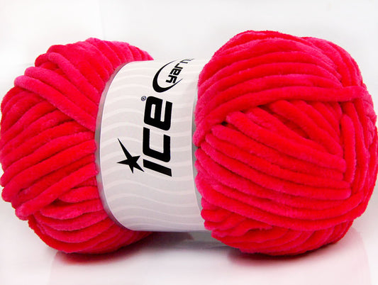 Lot of 4 x 100gr Skeins Ice Yarns CHENILLE ARAN (100% MicroFiber) Yarn Candy Pink
