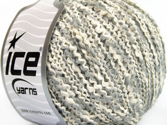 Lot of 8 Skeins ICE ANTONIO Hand Knitting Yarn Grey White