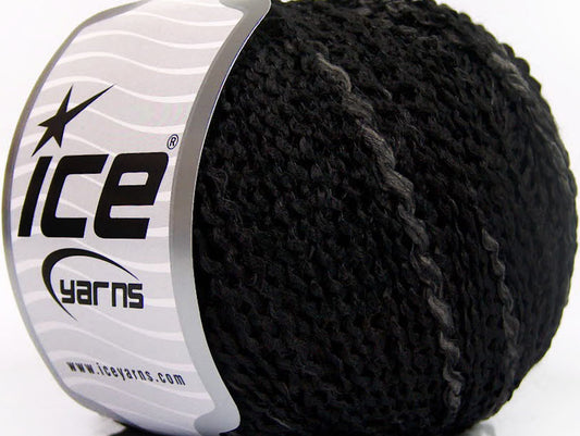 Lot of 8 Skeins ICE ANTONIO Hand Knitting Yarn Black Grey