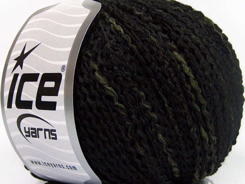 Lot of 8 Skeins ICE ANTONIO Hand Knitting Yarn Black Khaki