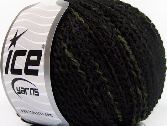 Lot of 8 Skeins ICE ANTONIO Hand Knitting Yarn Black Khaki