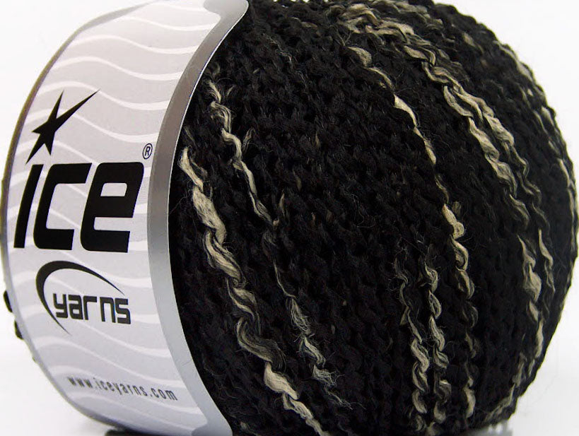 Lot of 8 Skeins ICE ANTONIO Hand Knitting Yarn Black Beige