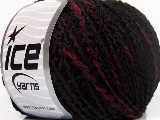 Lot of 8 Skeins ICE ANTONIO Hand Knitting Yarn Black Burgundy