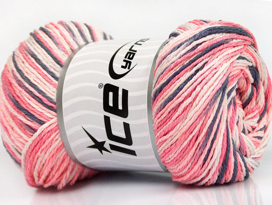 Lot of 4 x 100gr Skeins Ice Yarns DREAM Yarn Salmon Baby Pink Grey White