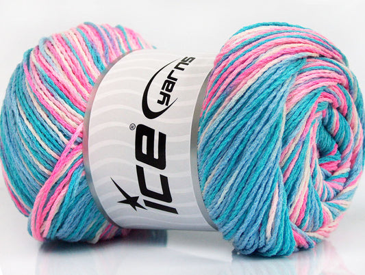 Lot of 4 x 100gr Skeins Ice Yarns DREAM Yarn Turquoise Shades Pink Shades