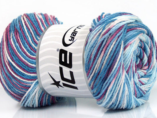 Lot of 4 x 100gr Skeins Ice Yarns DREAM Yarn Blue Shades Orchid White