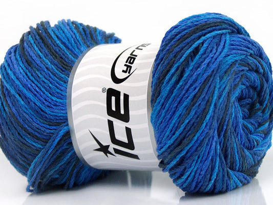 Lot of 4 x 100gr Skeins Ice Yarns DREAM Yarn Blue Shades Anthracite Black
