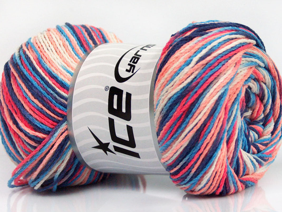 Lot of 4 x 100gr Skeins Ice Yarns DREAM Yarn Blue Shades Salmon Shades White