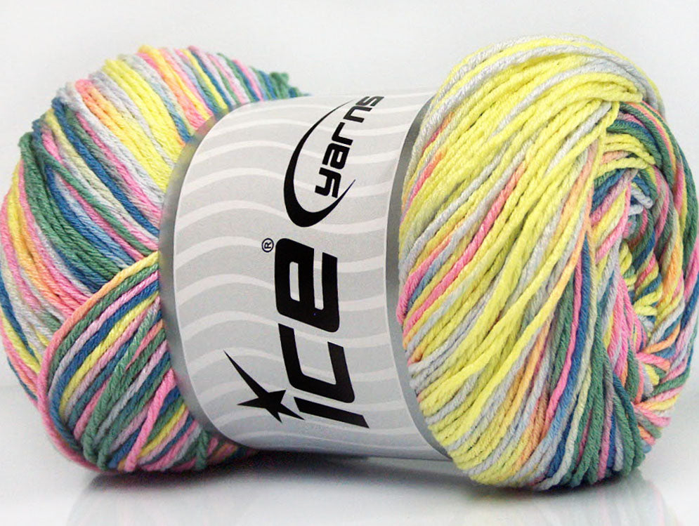 Lot of 4 x 100gr Skeins Ice Yarns DREAM Yarn Neon Yellow Khaki Blue Pink lilac