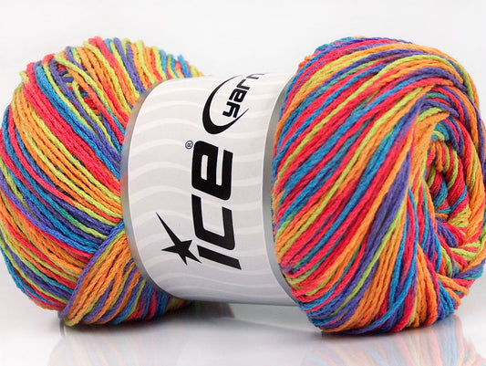 Lot of 4 x 100gr Skeins Ice Yarns DREAM Yarn Blue Purple Green Orange Salmon