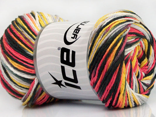 Lot of 4 x 100gr Skeins Ice Yarns DREAM Yarn White Black Salmon Grey Yellow