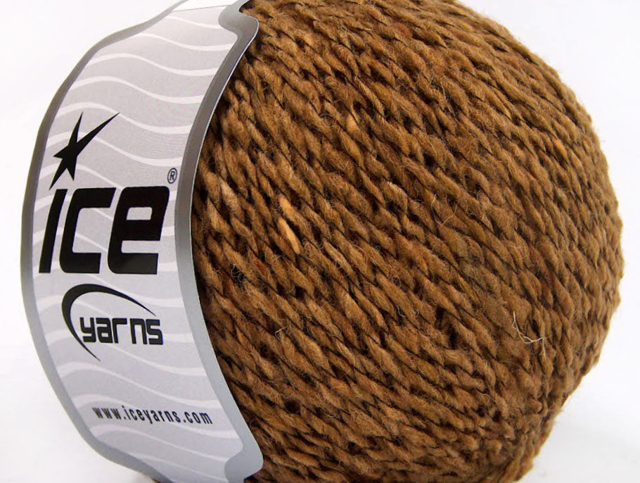 Lot of 8 Skeins ICE PIEMONTE LANA (40% Wool) Hand Knitting Yarn Brown Melange