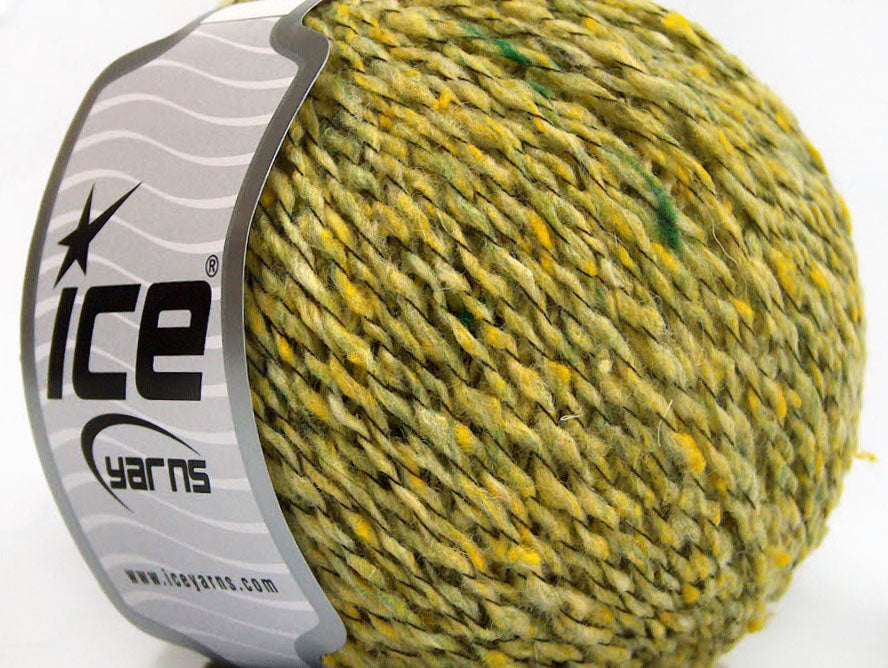 Lot of 8 Skeins ICE PIEMONTE LANA (40% Wool) Hand Knitting Yarn Green Melange