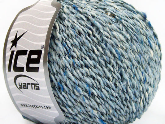 Lot of 8 Skeins ICE PIEMONTE LANA (40% Wool) Hand Knitting Yarn Blue Melange