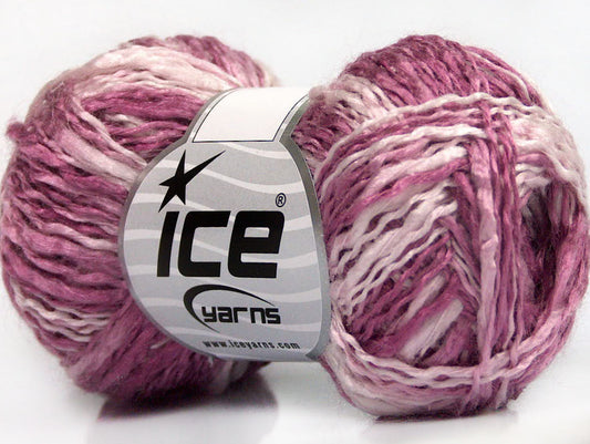 Lot of 8 Skeins ICE FLAMME ACRYL DK Hand Knitting Yarn Orchid White