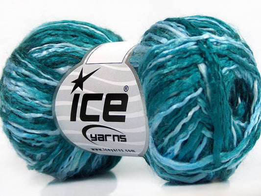 Lot of 8 Skeins ICE FLAMME ACRYL DK Hand Knitting Yarn Turquoise Shades