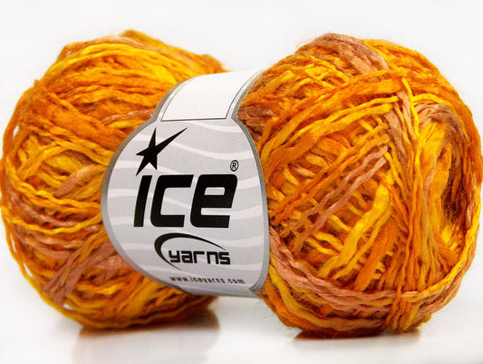 Lot of 8 Skeins ICE FLAMME ACRYL DK Hand Knitting Yarn Gold Orange Camel