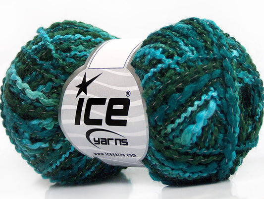 Lot of 8 Skeins ICE MURANO Hand Knitting Yarn Green Turquoise Shades
