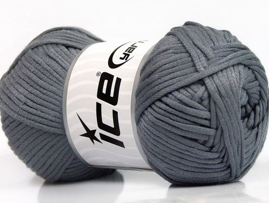 Lot of 4 x 100gr Skeins ICE TUBE VISCOSE (73% Viscose) Yarn Light grey