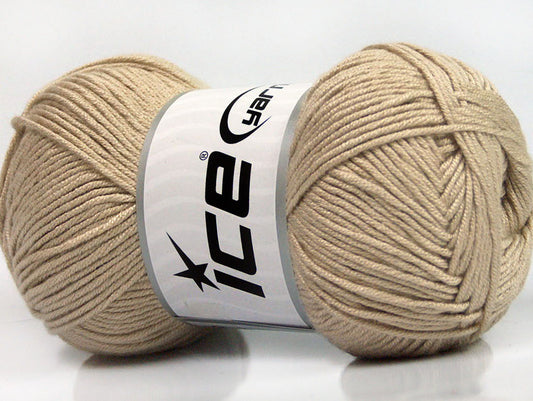Lot of 4 x 100gr Skeins ICE BAMBOO SOFT (50% Bamboo) Hand Knitting Yarn Beige