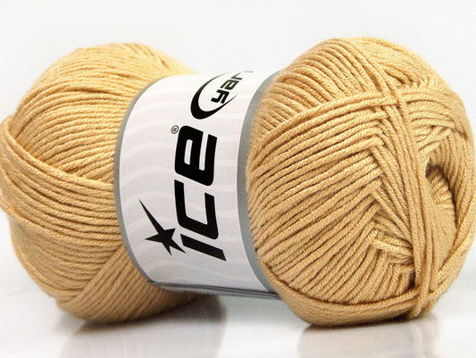 Lot of 4 x 100gr Skeins Ice Yarns BAMBOO SOFT (50% Bamboo) Yarn Dark Cream