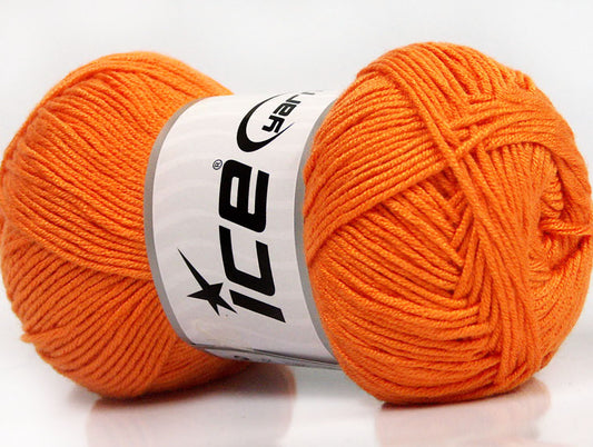 Lot of 4 x 100gr Skeins Ice Yarns BAMBOO SOFT (50% Bamboo) Yarn Orange
