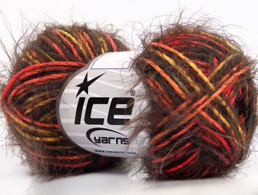 Lot of 8 Skeins ICE PRIMAVERA Hand Knitting Yarn Brown Salmon Orange Gold
