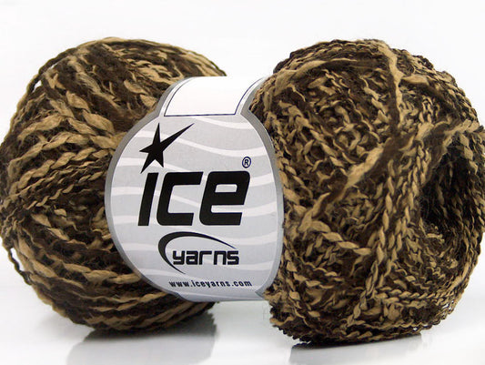 Lot of 8 Skeins ICE MURANO Hand Knitting Yarn Brown Shades