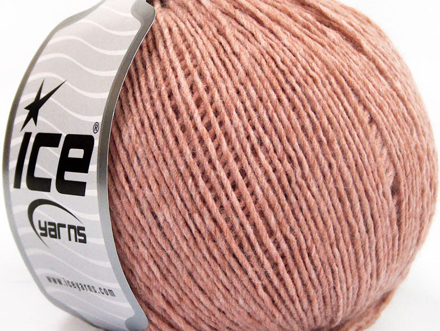 Lot of 8 Skeins ICE WOOL CORD LIGHT (50% Wool) Hand Knitting Yarn Antique Pink