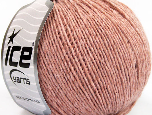 Lot of 8 Skeins ICE WOOL CORD LIGHT (50% Wool) Hand Knitting Yarn Antique Pink
