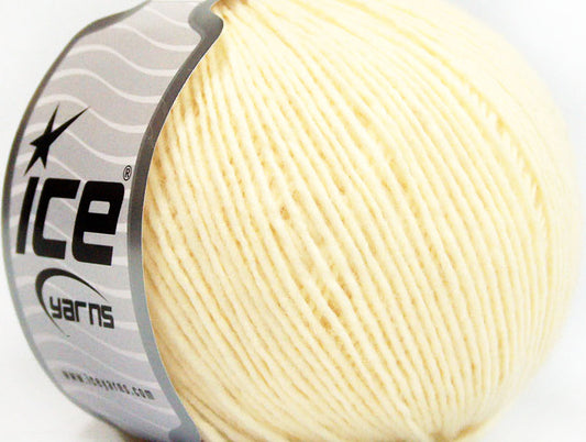 Lot of 8 Skeins ICE WOOL CORD LIGHT (50% Wool) Hand Knitting Yarn Lemon Yellow