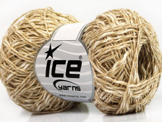 Lot of 8 Skeins ICE SALE SUMMER (75% Cotton) Hand Knitting Yarn Beige White