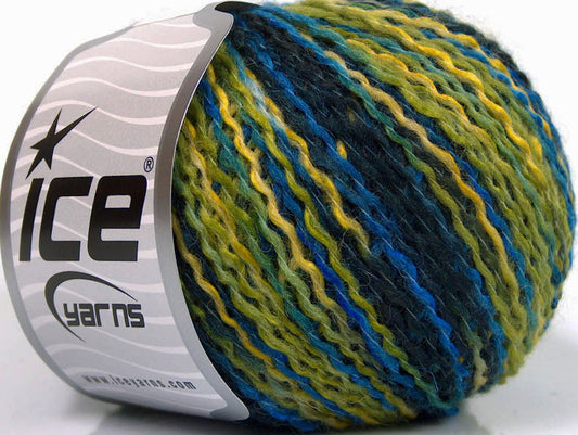 Lot of 8 Skeins ICE SALE WINTER (50% Wool) Yarn Green Shades Blue Shades