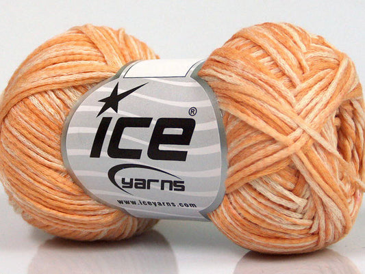 Lot of 8 Skeins ICE SALE SUMMER (80% Cotton) Hand Knitting Yarn Orange Shades