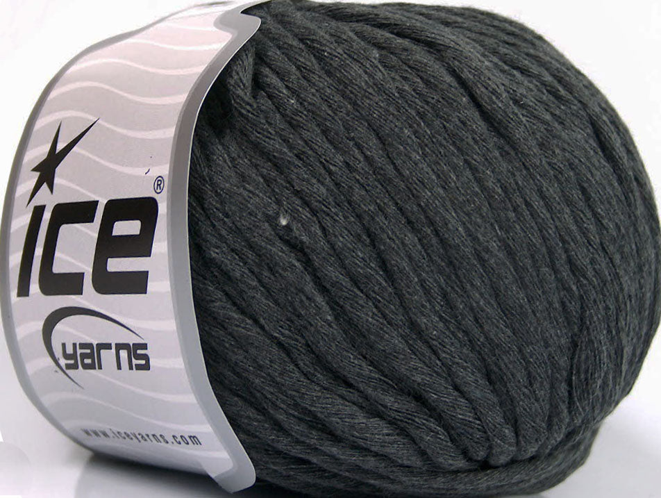 Lot of 4 x 100gr Skeins ICE NATURAL COTTON BULKY (100% Cotton) Yarn Dark Grey