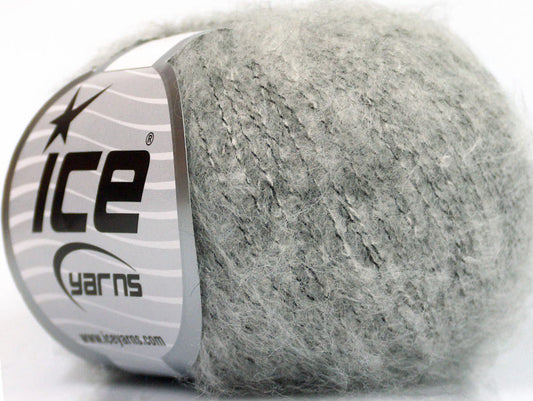 Lot of 10 Skeins ICE KID MOHAIR FINE (30% Kid Mohair) Hand Knitting Yarn Grey