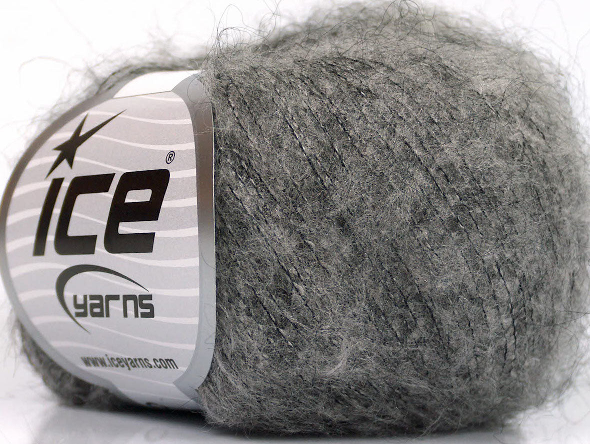 Lot of 10 Skeins ICE KID MOHAIR FINE (30% Kid Mohair) Hand Knitting Yarn Grey