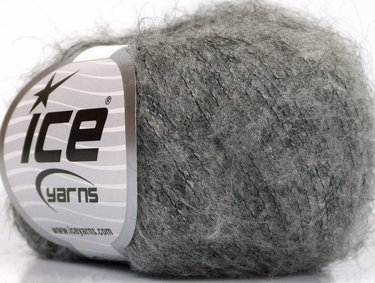 Lot of 10 Skeins ICE KID MOHAIR FINE (30% Kid Mohair) Hand Knitting Yarn Grey
