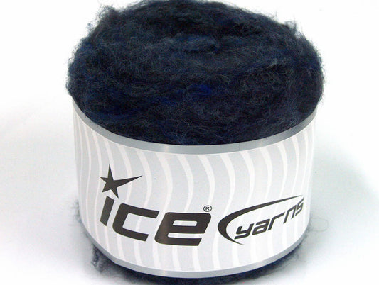 Lot of 3 x 100gr Skeins ICE CAKES MOHAIR FLUFFY (40% Mohair) Yarn Navy Melange