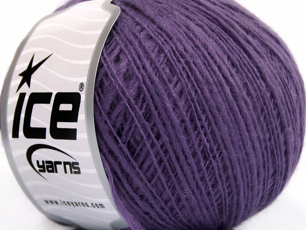Lot of 8 Skeins ICE FLAMME WOOL FINE (50% Wool) Hand Knitting Yarn Purple