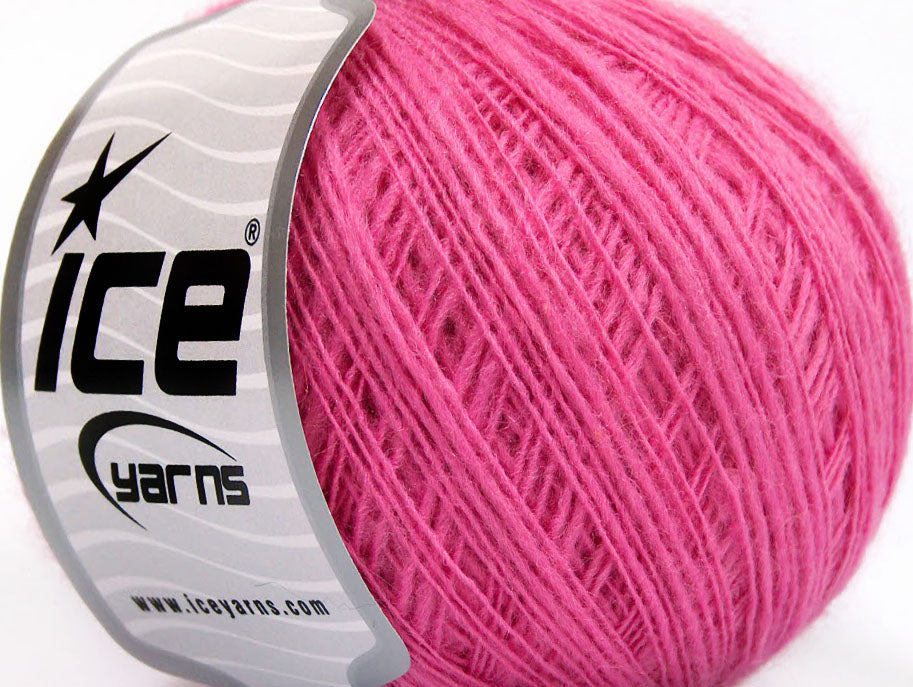 Lot of 8 Skeins ICE FLAMME WOOL FINE (50% Wool) Hand Knitting Yarn Pink Melange