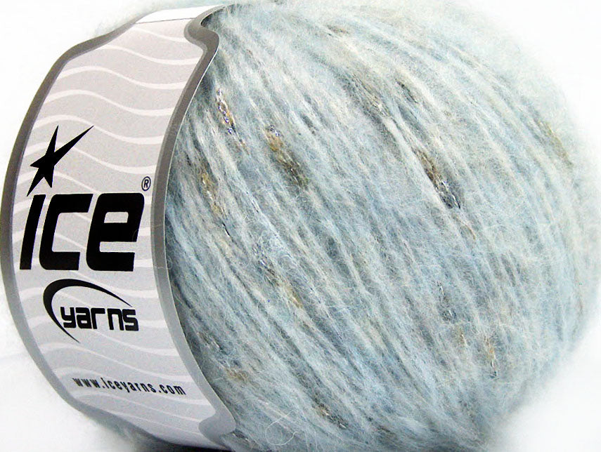 Lot of 8 Skeins ICE LUCILLA MOHAIR (40% Mohair 10% Wool) Yarn Light Blue