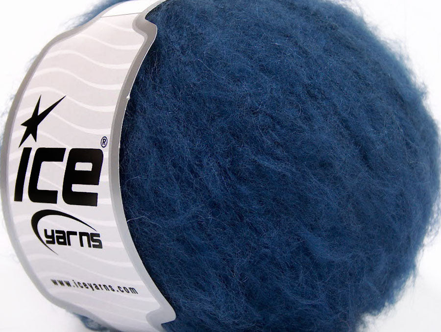 Lot of 8 Skeins Ice Yarns PIUMOTTO MOHAIR (20% Mohair 10% Wool) Yarn Dark Navy